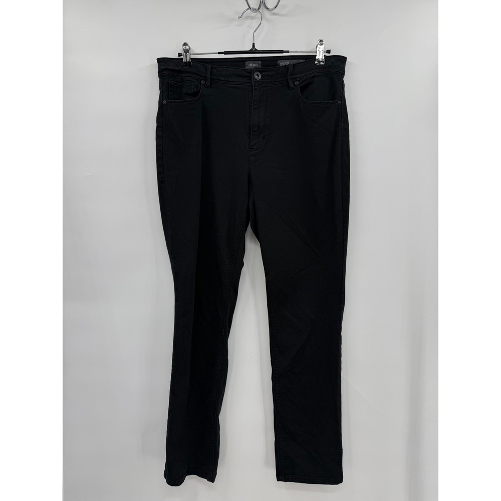 J.Jill 12 Straight Leg Jeans Womens Black High Rise Cotton Blend Stretch Denim